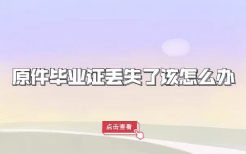 毕业证原件丢了怎么补？可以重新补救吗？