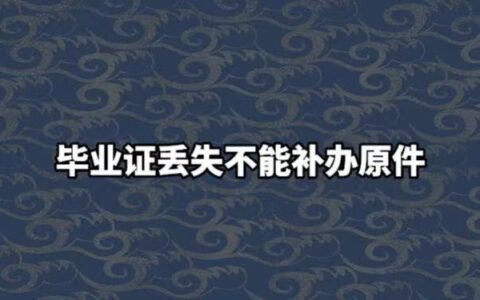 高中毕业证掉了可以补么？